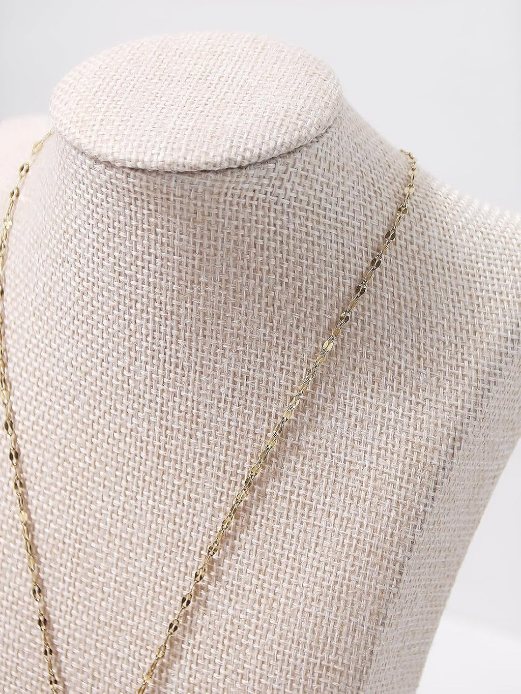 3Pcs Necklace Bust Stand for Selling, Linen Necklace Display Holder, Jewelry Necklace Organizer Rack for Shop Store Exhibition Show (9" Height)