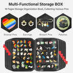Enamel Pin Display Book, 18 Page Pin Bag For Collectors Pin Board Storage and Organization Pin Display Case For Various Sizes Of Pins, Travel Brooches, Sports Medals, Paper Clips, Earrings