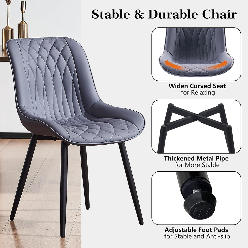 Rowill Dining Chairs Set of 2 Modern Faux Leather Kitchen Chairs with Thicken...