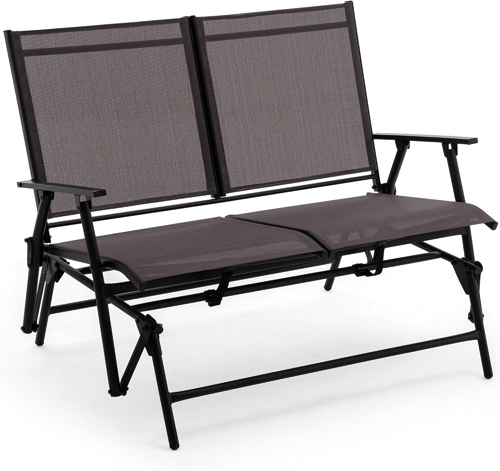 Zedachica 2-Person Outdoor Glider Bench No Assembly Required, Glider Loveseat...