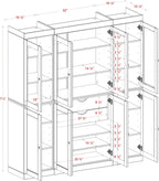 Palace Imports 100% Solid Wood Kitchen Pantry with 2-Drawer Kit, Mocha, 65" w x 71.5" h x 15.5" d, Renewable Eco-Friendly Wood, Made in Brazil