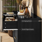 Garvee Fluted Dresser for Bedroom with 6 Drawers,47" Wide Modern Chest of Wooden Bedroom Chest with Metal Handle,Clothes Storage Organizer,Closet Dresser & TV Stand for Living Room,Hallway,6&Black