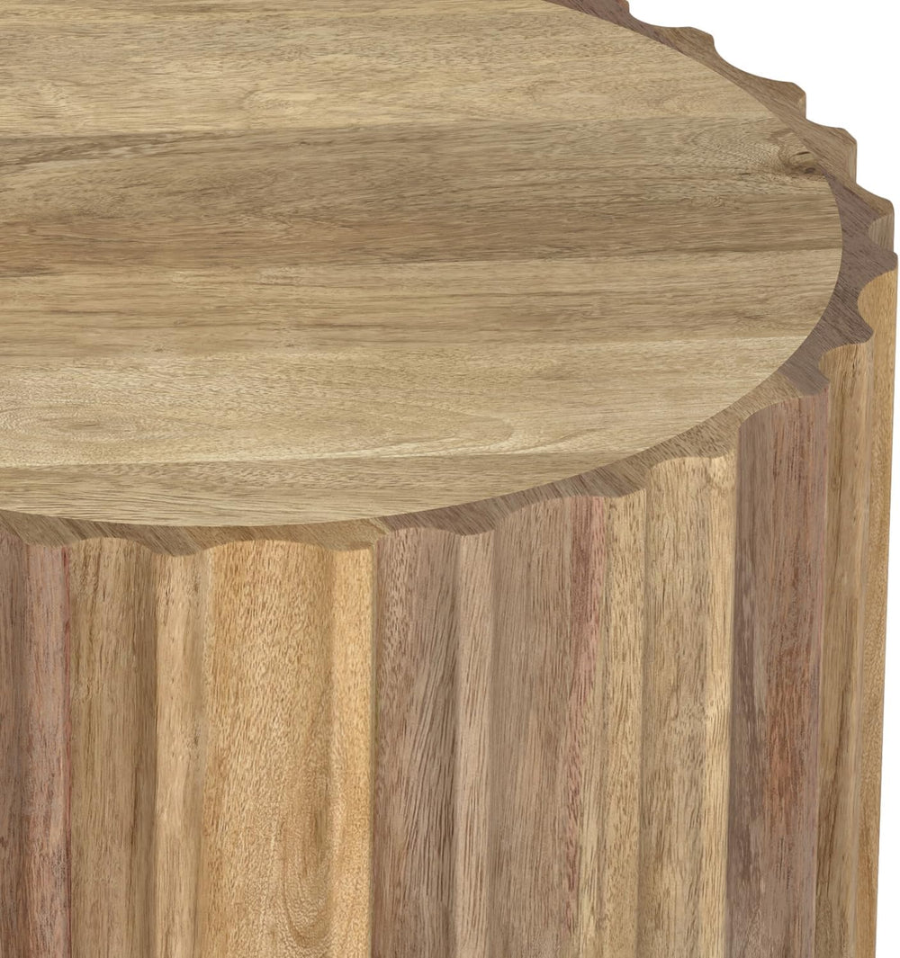 SIMPLIHOME Rolf Side Table - 16 inch Wide Solid Mango Wood End Table in Natur...