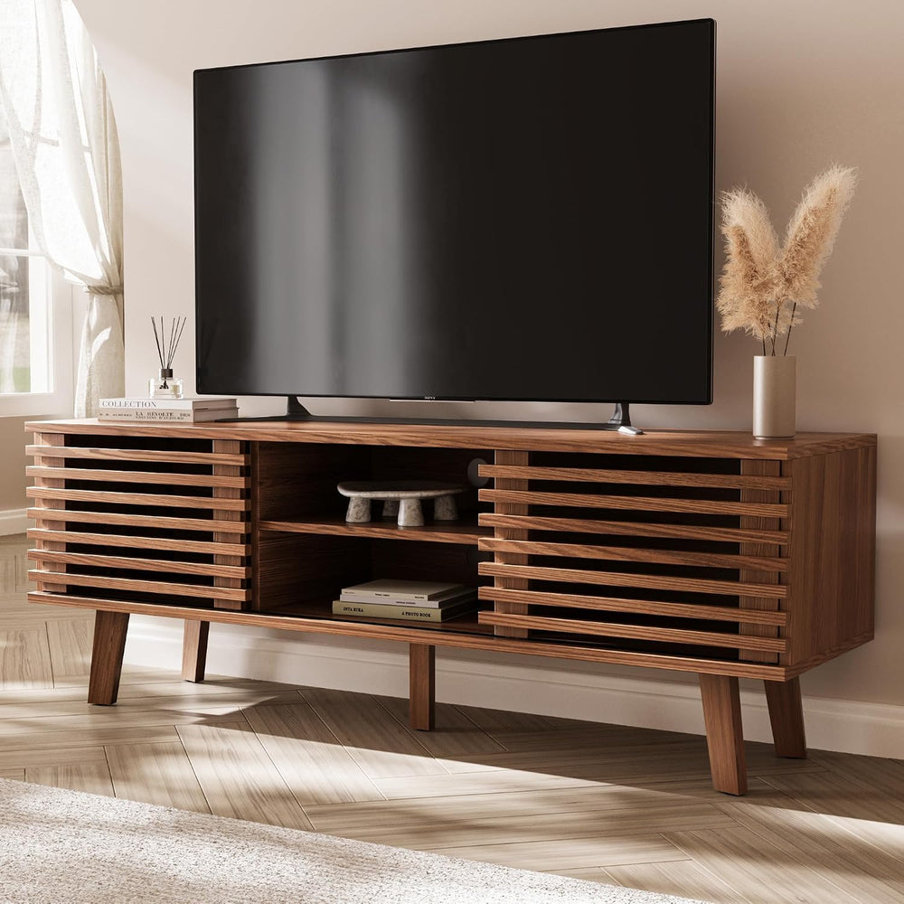 MAISONARIA Mid-Century Modern TV Stand for 50/55/60 inch TV, Retro Entertainm...