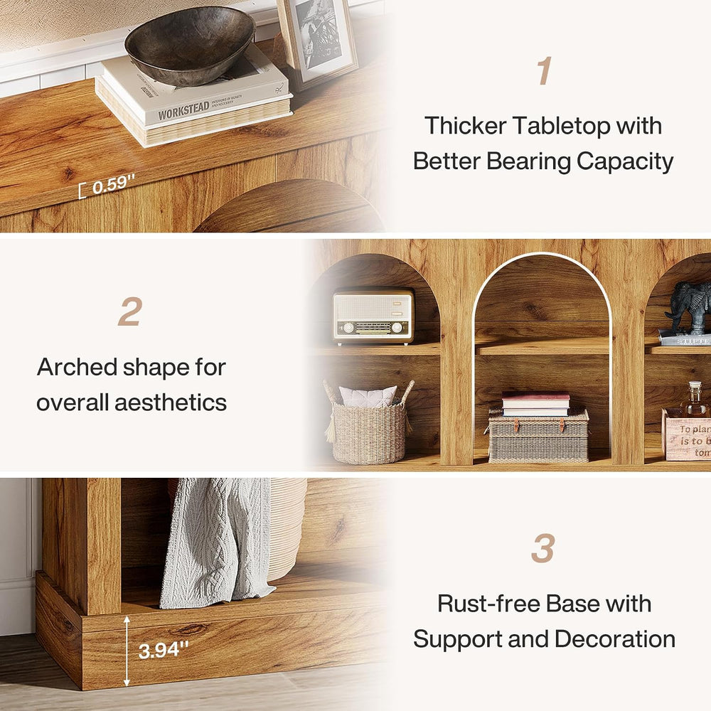 Tribesigns Console Table with Storage, 63" Long Arched Entryway Table | ...