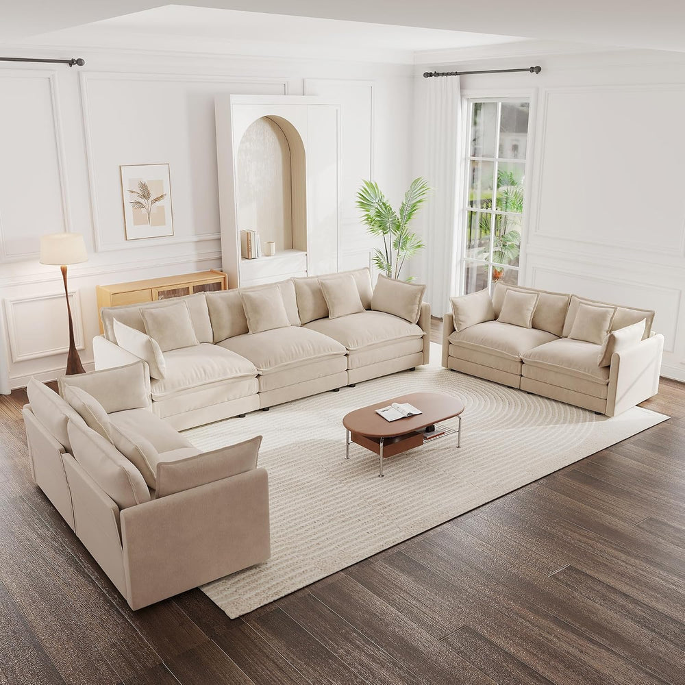 mikibama Luxury Oversized 3 Piece Sofa Set, 2 Pieces of 2 Seater and 1 Piece ...