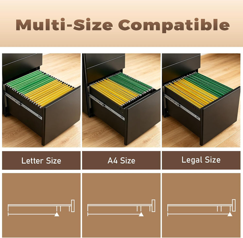 Approgreent Fully Assembled 3 Drawer File Cabinets for Home Office | Lockable...