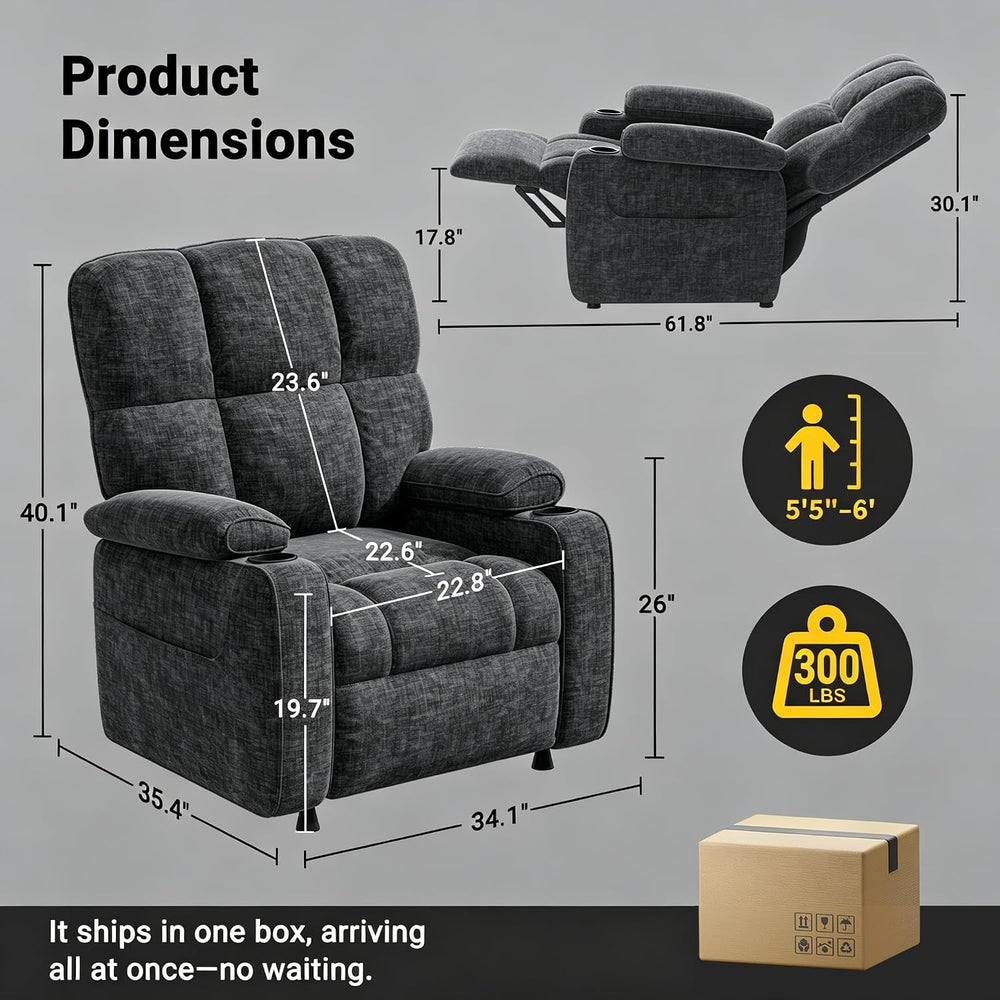 Pipishell Power Recliner Chair for Adults, One-Touch Synchronized Reclining, ...