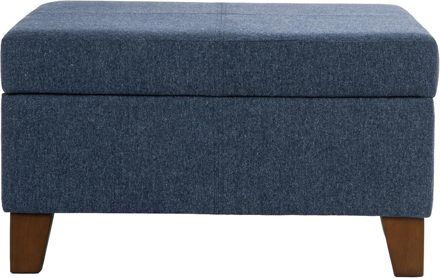 HomePop Harper Luxury 28" Storage Ottoman - Blue Woven Fabric