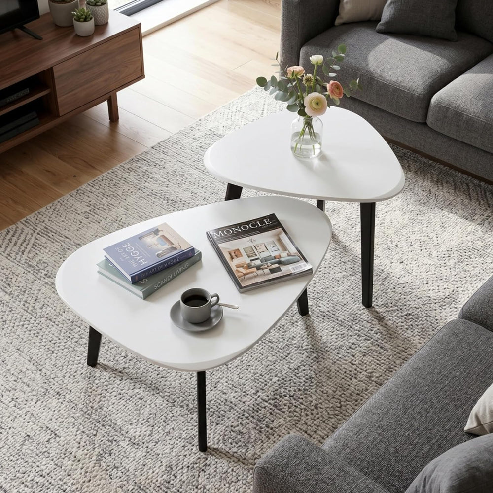 Nesting Coffee Table Set of 2-Mid Century Moder Coffee Table | Guitar Pick St...