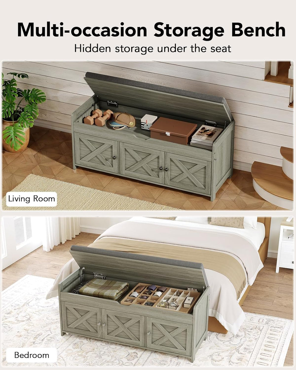 Pipishell Shoe Storage Bench, 2-Tier Shoe Bench with Cushioned Seat, Entryway...