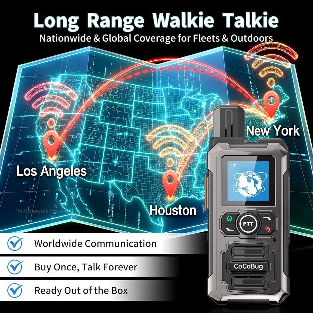 Global Lifetime Free Rapid Walkie Talkies Unlimited Range, Long Range Heavy D...