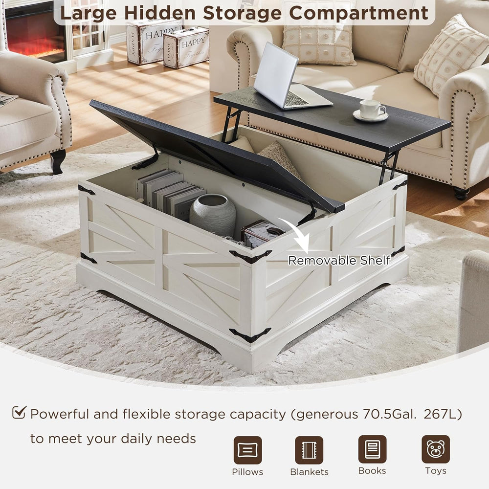 JXQTLINGMU 3-Piece Farmhouse Coffee Table and End Table Sets, Includeds 36&qu...