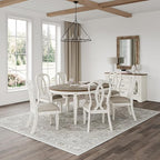 Signature Design by Ashley Realyn French Country Ribbon Back Dining Chair, 2 Count, Chipped White