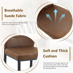 Brown Dining Chairs Set of 6,Rustic Kitchen Chairs for Dining Room | Rustic Farmhouse Upholstered, Soft Cushion and Black Metal Legs, Mid Century Modern, Easy to Assemble For Home Office