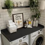 Kaboon Washer Dryer Countertop 58" x 28" Extra Large Version, Melamine Countertop with 3.5" Edge Rails, Laundry Room Organization, Black