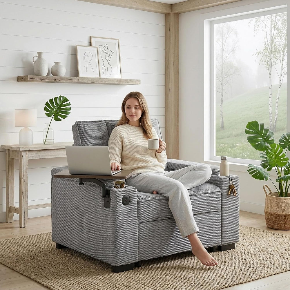 hansones Oversized Recliner Chair for Living Room, Accent Chair with Adjustab...