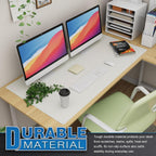 K KNODEL Large Office Leather Desk Mat, Mouse and Keyboard Pad, Computer and Laptop Mat, Desktop Protector and Cover, Writing Pad and Blotter (47.2"x23.6", White)