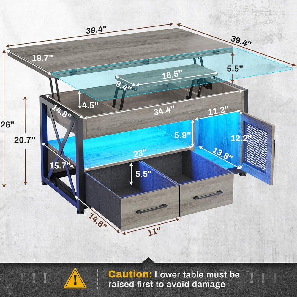 Itaar 40" Lift Top Coffee Table, 4 in 1 Coffee Tables with Storage Cabin...