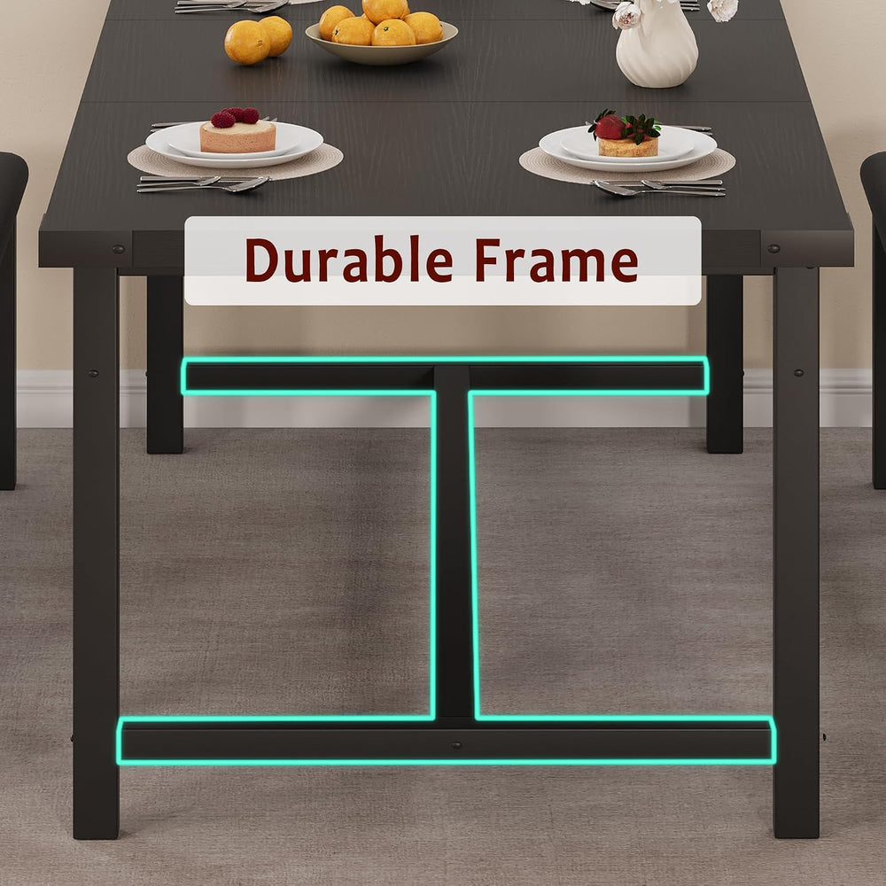 IDEALHOUSE 3 Piece Dining Table Set for 4-6, 63" Extendable Thick Metal ...
