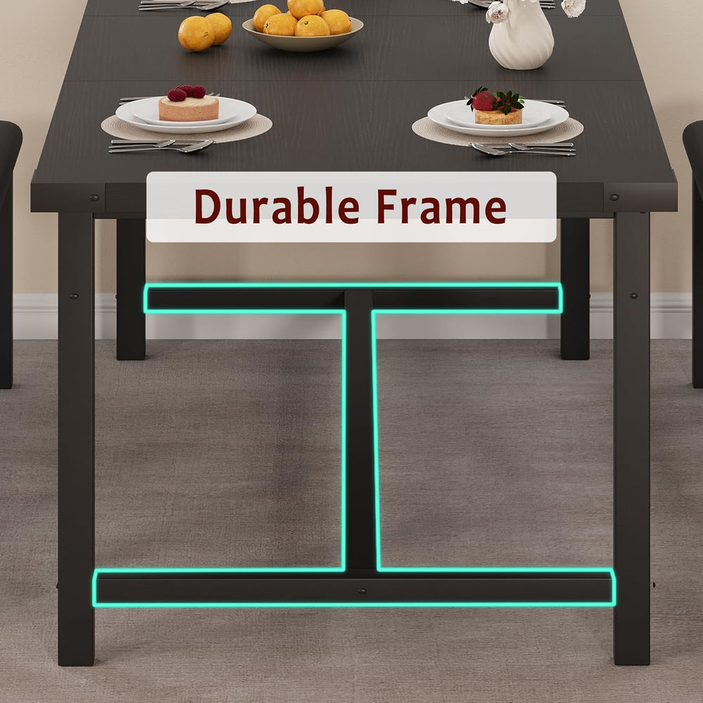 3-Piece Dining Table Set for 4-6 People, Extendable Kitchen Table Set with 2 ...