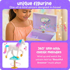 Giggle & Honey Musical Unicorn Jewelry Box for Girls - Kids Music Box with Spinning Unicorn, Unicorn Birthday Gifts for Little Girls, Jewelry Boxes, 6.8 x 5.3 x 6 in - Ages 3-10