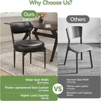 Upholstered Dining Chairs Set of 4, PU Leather Dining Room Chairs with Sturdy Metal Legs, Kitchen Chairs for Dining Room/Kitchen/Restaurant/Hotel, Modern Style, Black