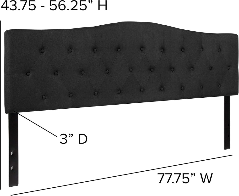 Flash Furniture Cambridge Tufted Upholstered King Size Headboard in Black Fabric