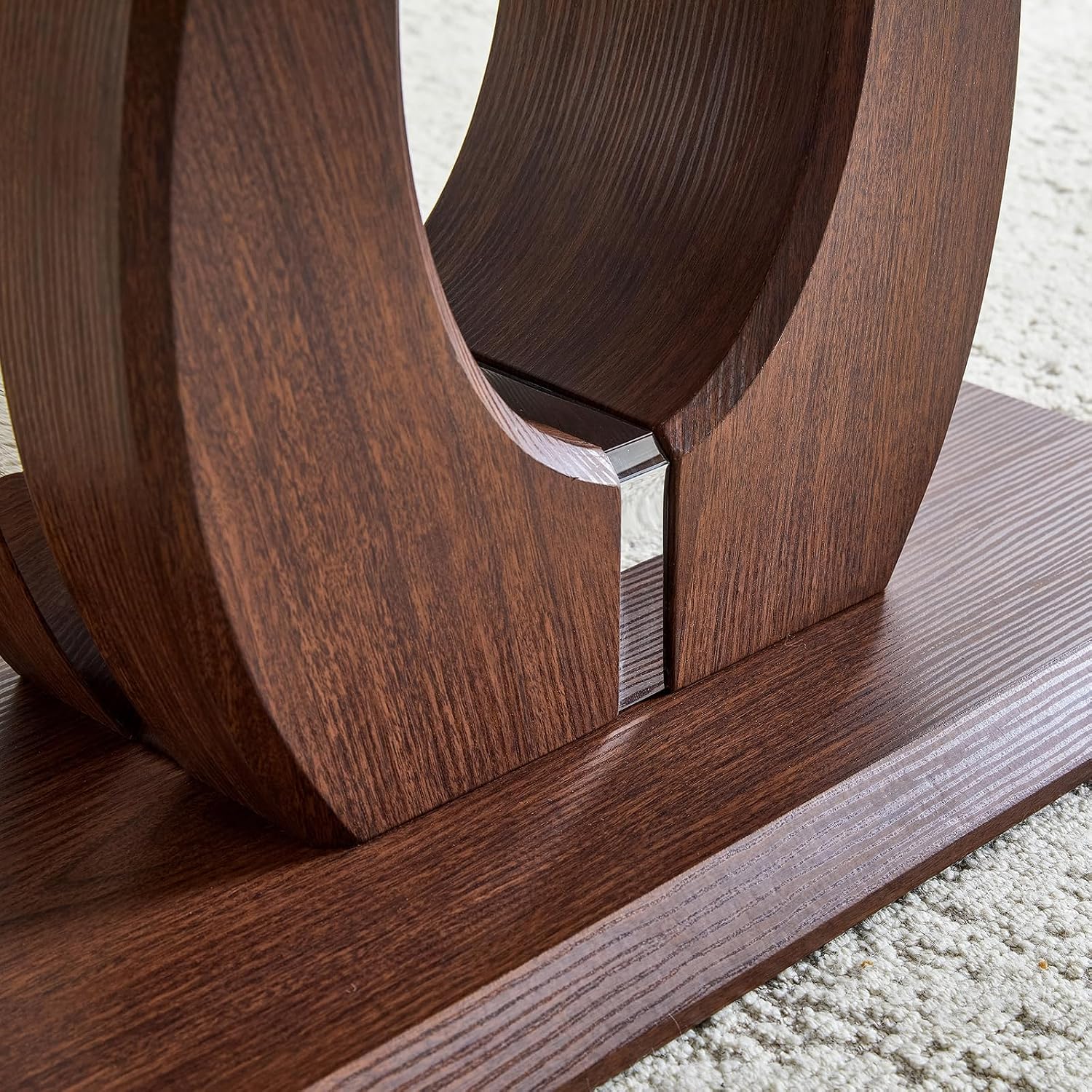 LKTART Coffee Table for Living Room, Modern Coffee Table with Storage, Rectangle Tabletop Stable Base for Dining Room Apartment Small Space (43.3''L×22.4''W-Walnut)