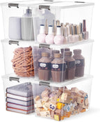 Citylife 6Packs 7.8Qt Plastic Storage Bins with Lids, Clear Organizer | Stackable totes Containers for Craft Supplies, Documents,Garage,Toys,Office and Classroom