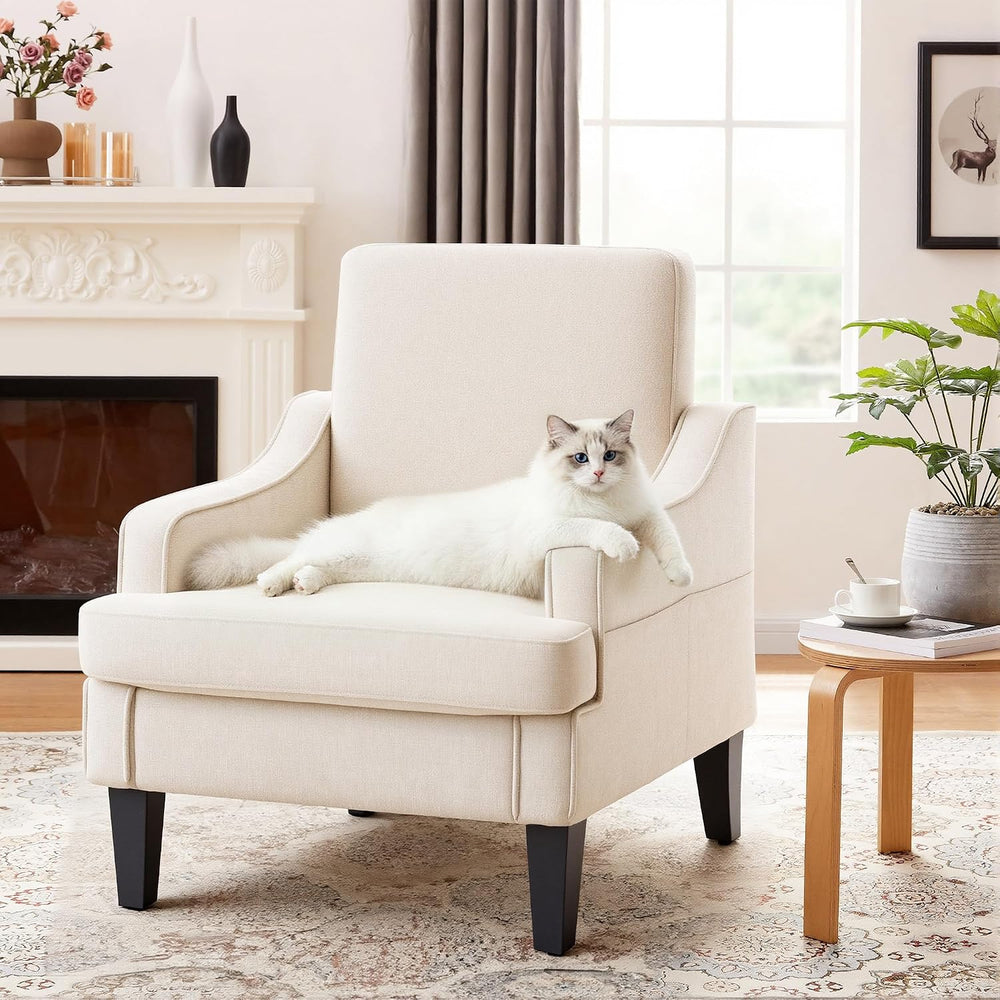 Accent Chair for Living Room,Mid-Century Arm Chair Fabric Living Room Chairs,...