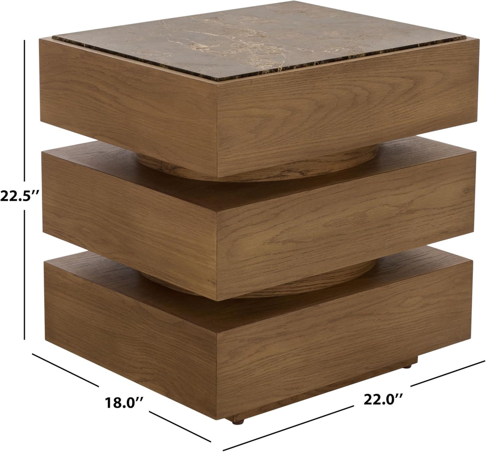SAFAVIEH Couture Collection – Shayrina Walnut & Dark Brown Marble Accent ...