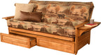 Kodiak Furniture Phoenix Full Size Futon in Butternut Finish with Storage Drawers, Canadian