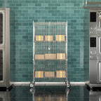 18"x36"x70" Metal Wire Chrome Security Heavy Duty Commercial NSF Certified Storage Unit | Mobile Wire Security Cage Kit