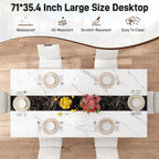 7-Piece Dining Table Set for 4 6 People, 71" Large Long Wooden Kitchen Table with 6 Cushion Chairs W/Waterproof Tabletop, Farmhouse Rectangular Dinner Table for Dining Room,Kitchen,Easy Clean