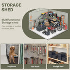 Polar Aurora 12x18 FT Outdoor Storage Shed, Garden Shed with Updated Frame Structure and Lockable Doors, Metal Tool Sheds for Backyard Garden Patio Lawn,Black