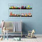 Coume 4 Pcs Gridwall Shelf Grid Panel Display Shelf Metal Wire Wall Rack Gridwall Shelving Wall Hanging Baskets for organizing Accessory for Garage, Crafts Room, Workbench (15.75" X 7.87")