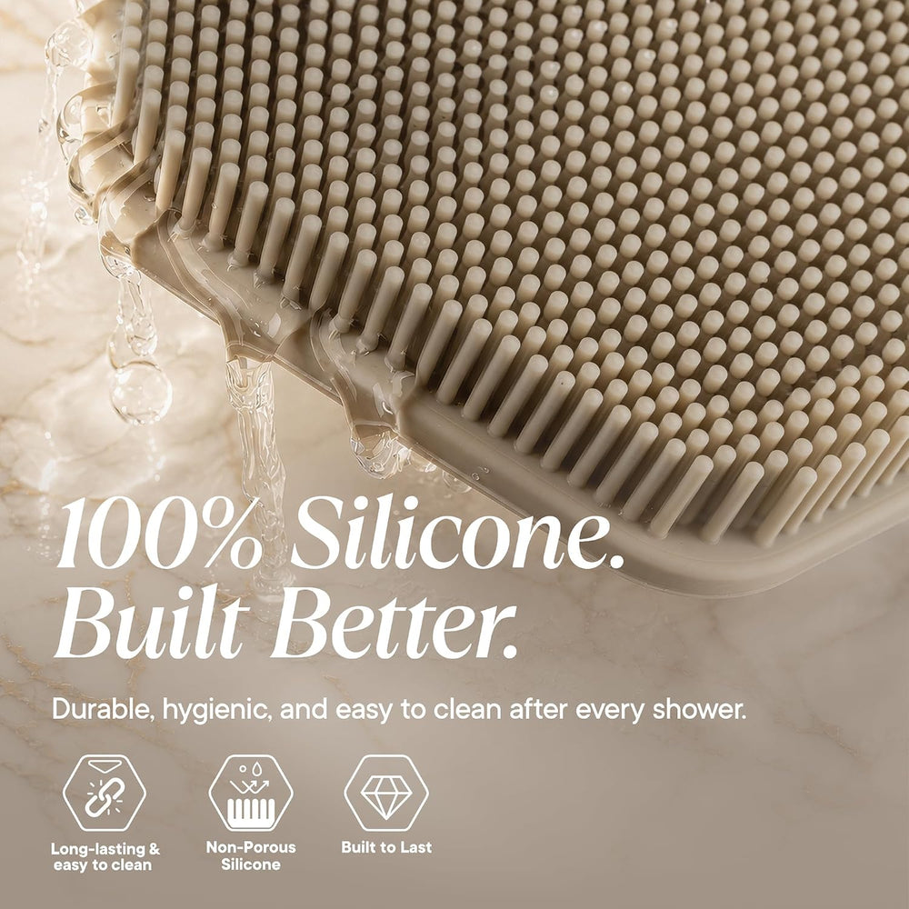 TOOLETRIES Silicone Back Scrubber for Shower, Body Brush - Sand