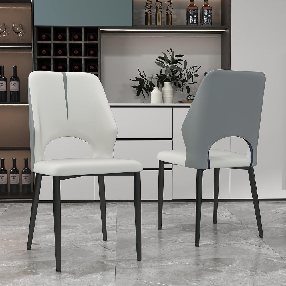 Upholstered Dining Chairs Set of 6, Modern PU Leather Dining Room Kitchen Sid...