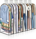 6 pcs 40" Garment Bags for Hanging Clothes, Clear Suit Bags for Closet Storage Clothing Storage, Garment Bags for Travel Covers with 10" Gussets for Coats, Jackets, Shirts and Sweater