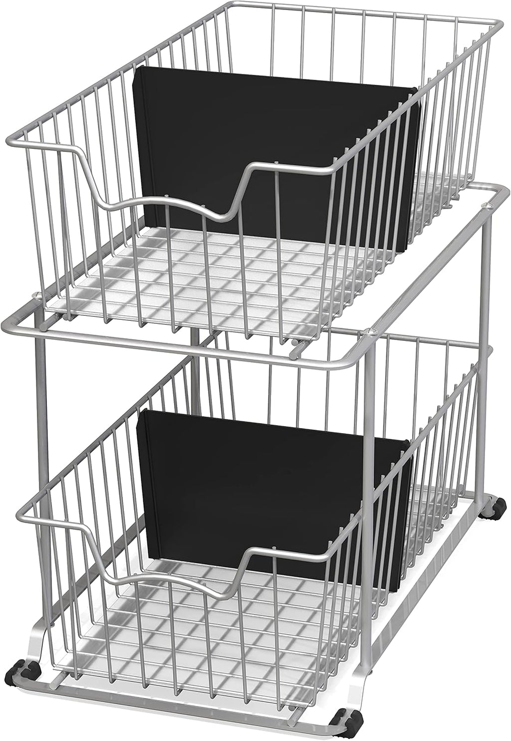 Simple Houseware 2 Tier Cabinet Wire Basket Drawer Organizer, Grey