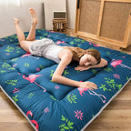 MAXYOYO Japanese Floor Mattress Futon Mattress, 4" Thicken Tatami Mat Sleeping Pad Foldable Roll Up Mat Boys Girls Dormitory Pad Kids Floor Lounger Pillow Bed, Charcoal Grey, Queen Size