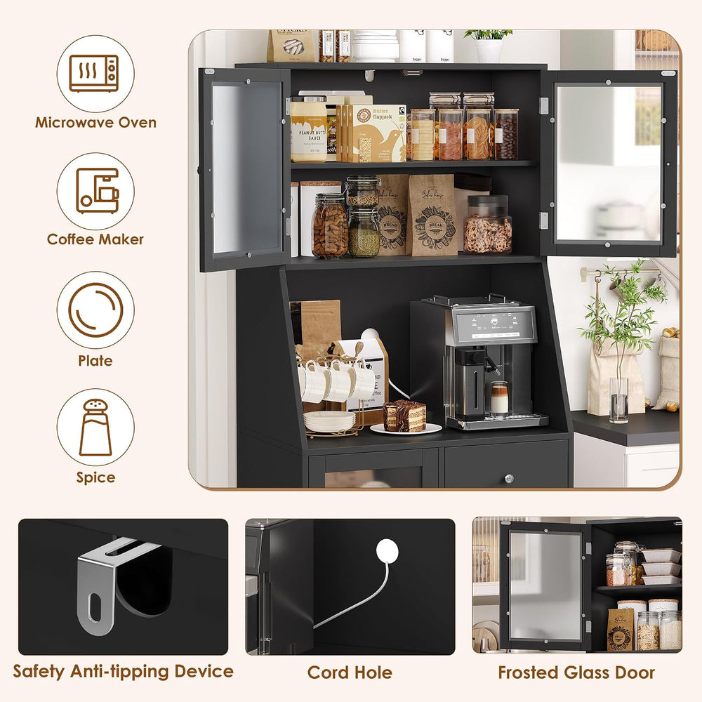 BOTLOG 64'' Kitchen Pantry Storage Cabinet, Tall Kitchen Storage Cabi...