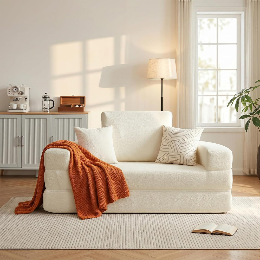 Mofolit 71" Couch Loveseat Folding Sofa Bed Convertible Round Floor Couc...