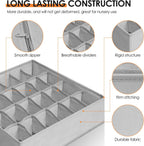 Criusia 16 Pack Sock Underwear Drawer Organizer, 96 Cells Dresser Organizer for Baby Clothes, Foldable Fabric Closet Organization and Storage Dividers Bins for Nursery, Bedroom