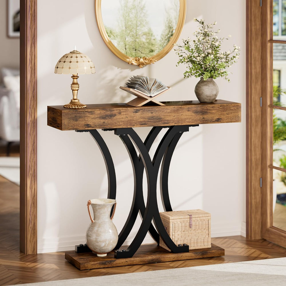 JUSTOGO 43.3" Console Table for Entryway, Industrial Sofa Table Entryway...