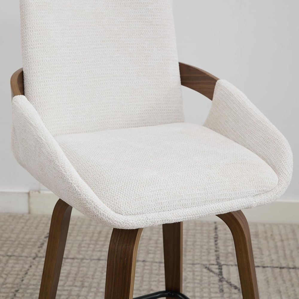 26" Swivel Counter Height Bar Stools Set of 3, Beige