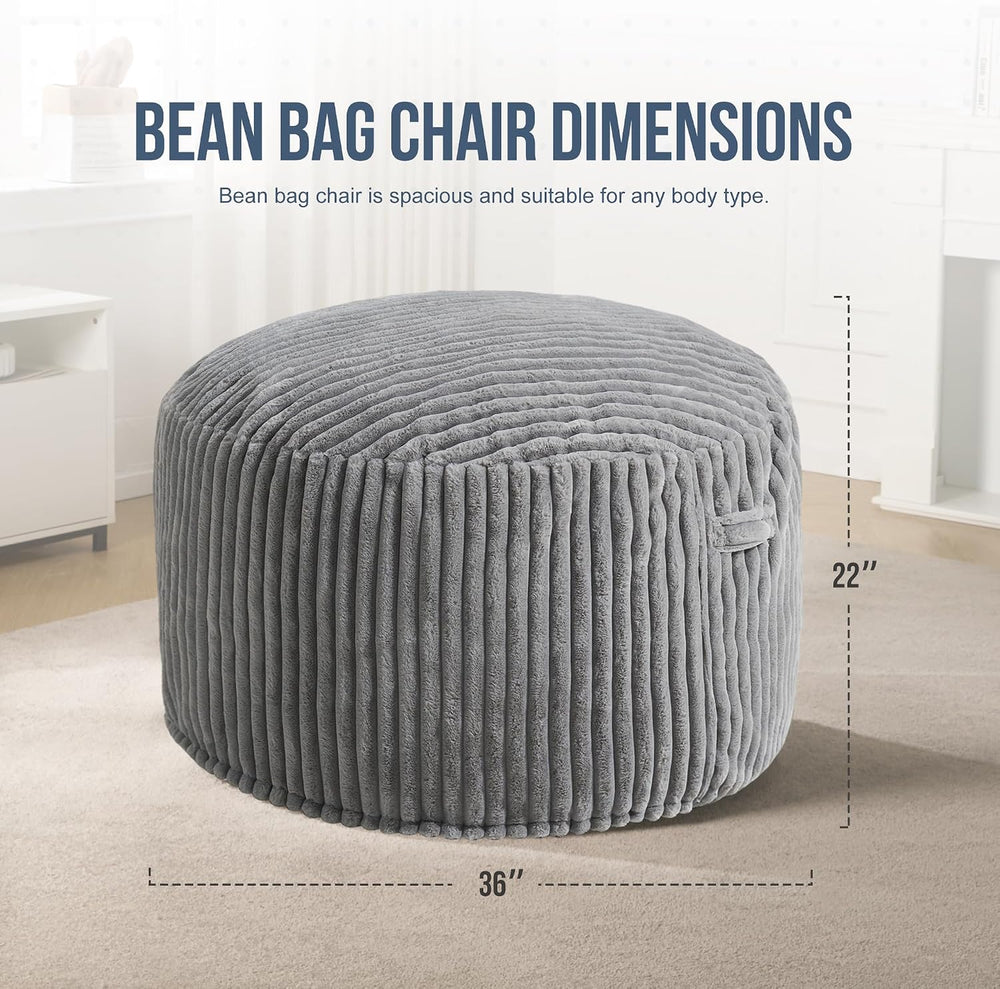 Hobestluk Adult Bean Bag Chair Giant Beanbag with Filling Living Room 3FT | G...