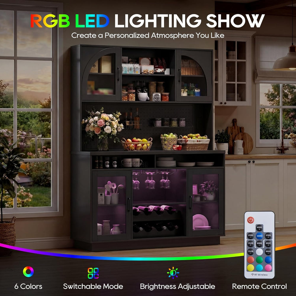 IPKIG 71" Kitchen Pantry Cabinet with Charging Station, Kitchen Hutch St...