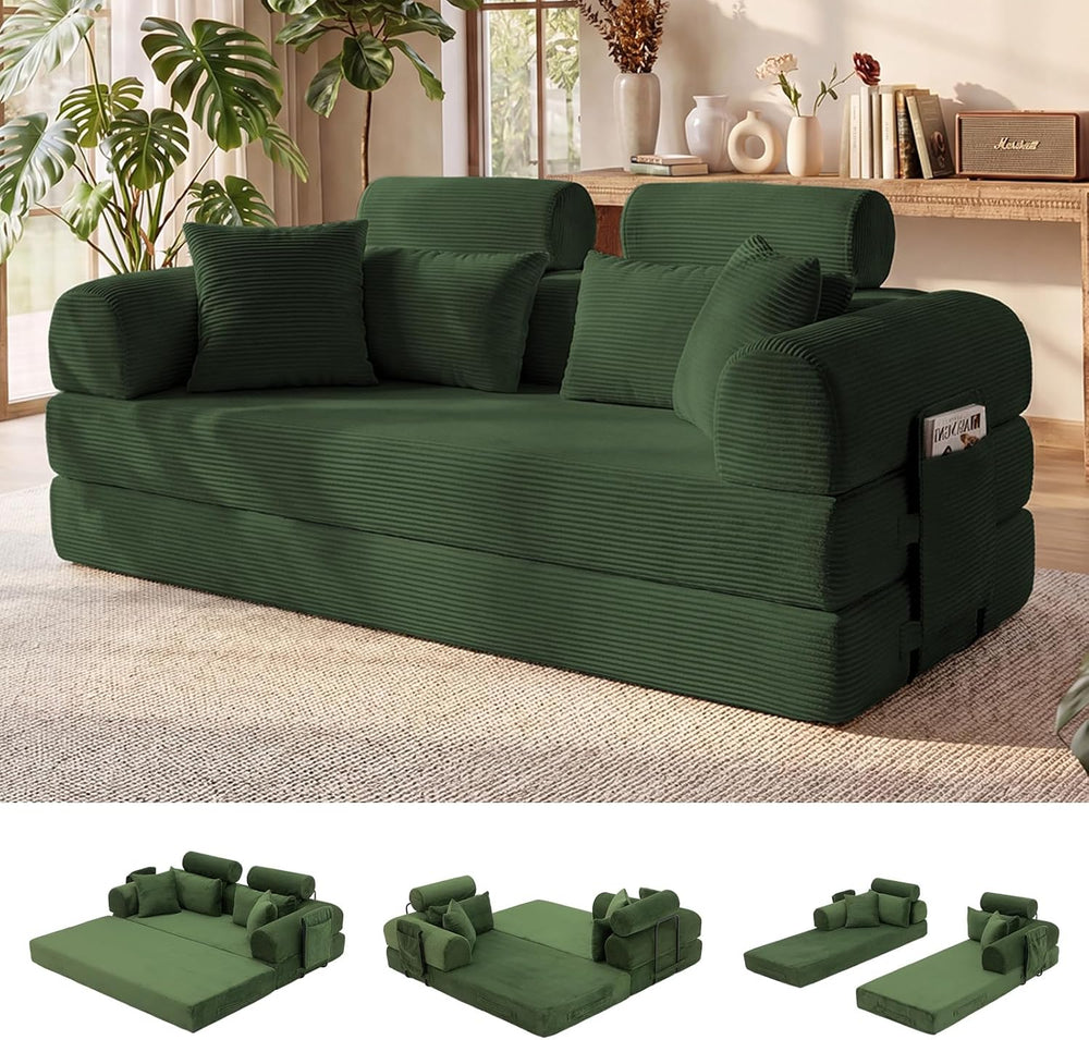 79" Convertible Futon Sofa Bed,High Back Couch for Living Room | 5-in-1 ...
